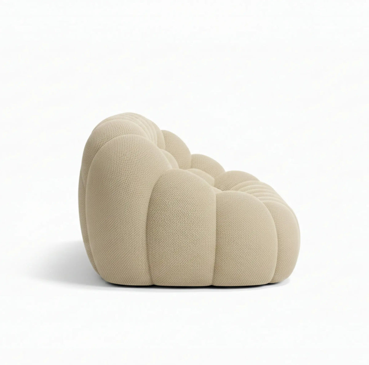 Canapé bubble 2 place beige de côté