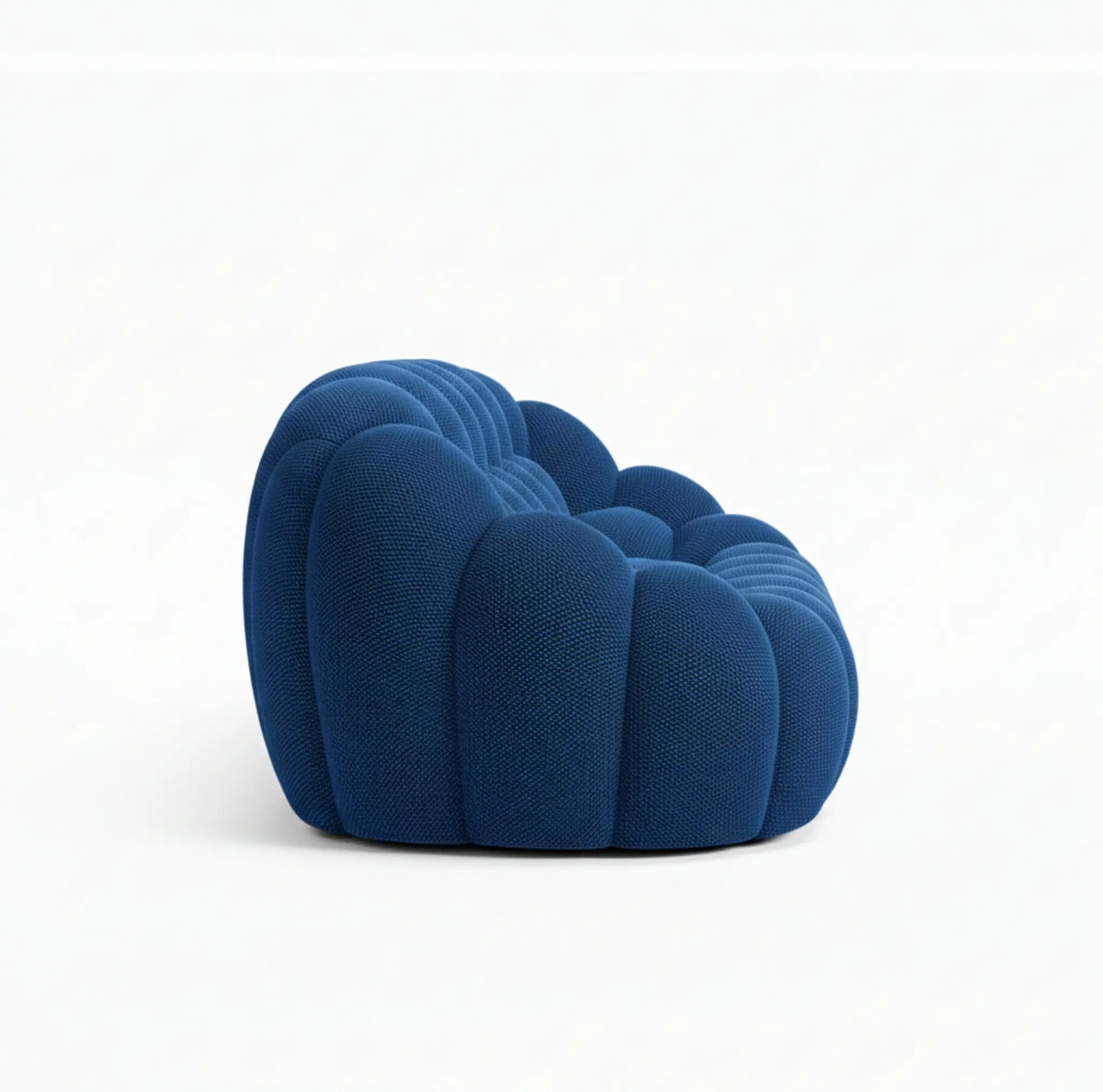 Canapé bubble 2 place bleu de côté