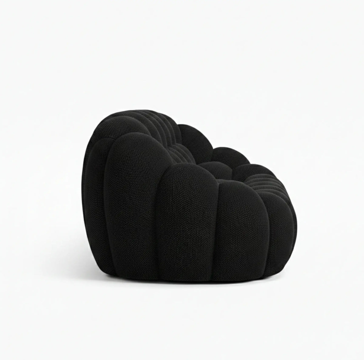 Canapé bubble 2 place noir de côté