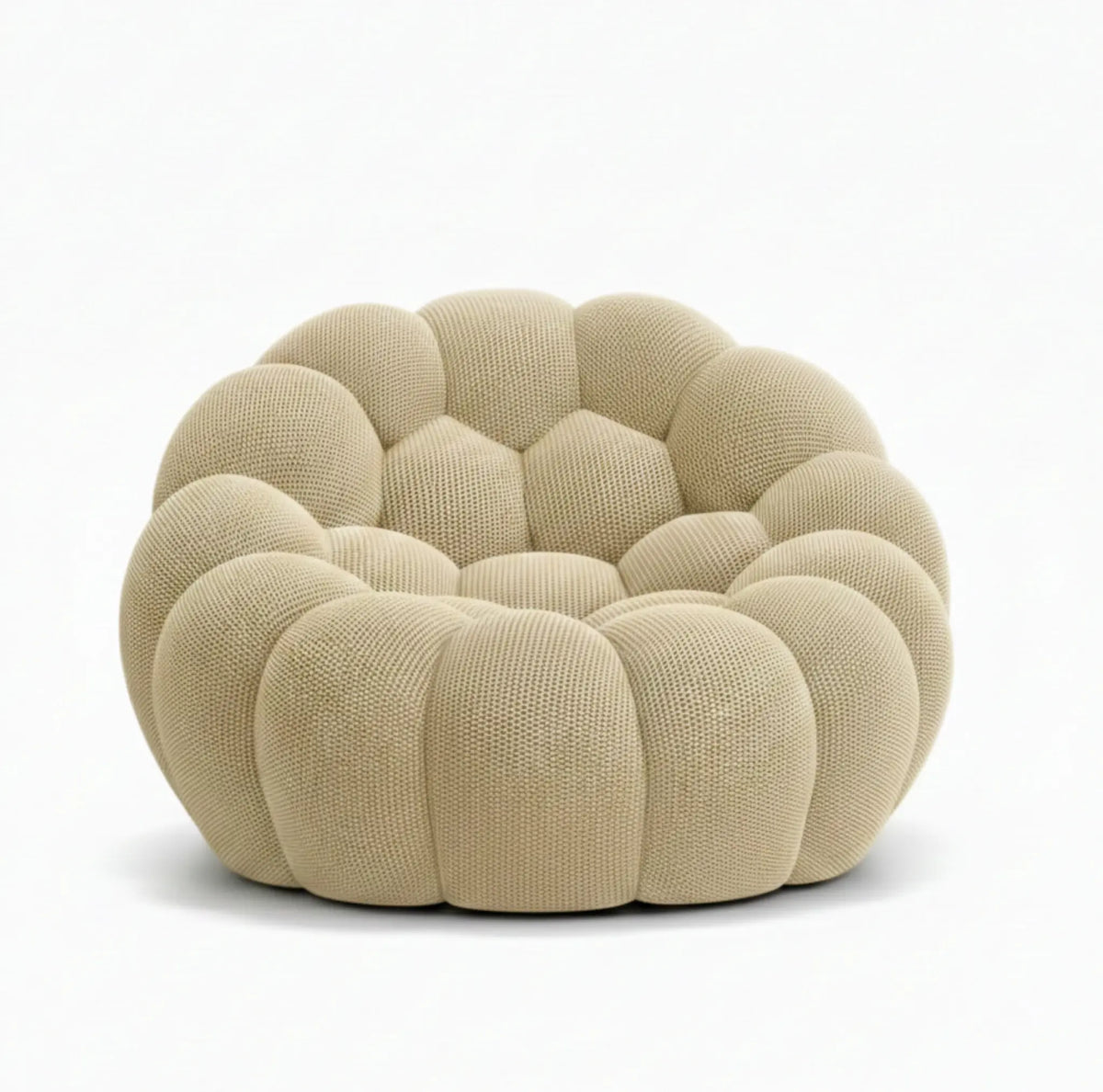 Fauteuil bubble beige vue de face