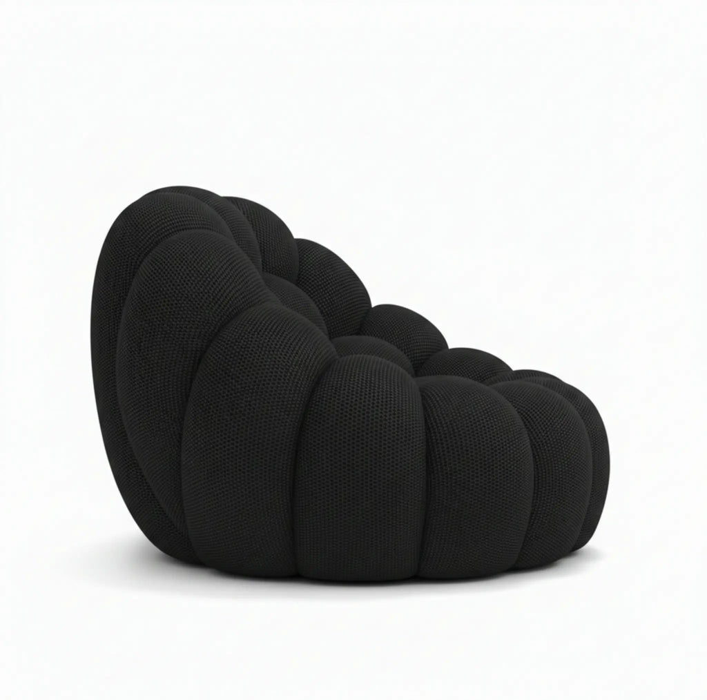 Fauteuil bubble noir vue de côté