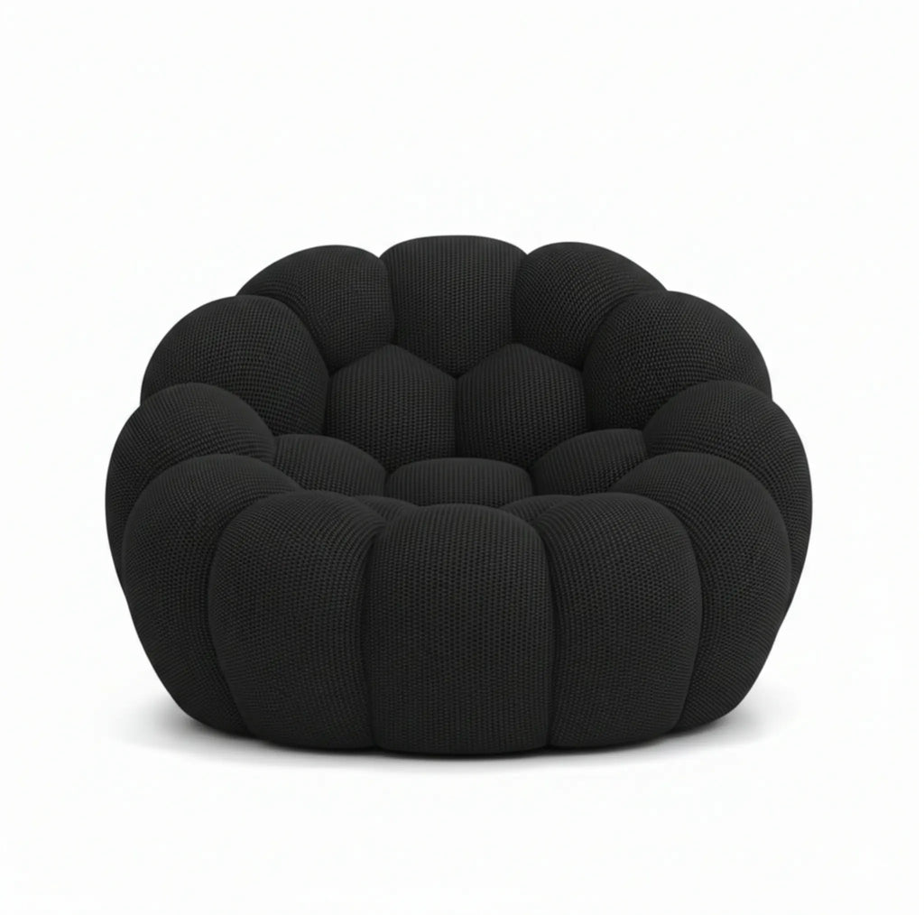 Fauteuil bubble noir vue de face