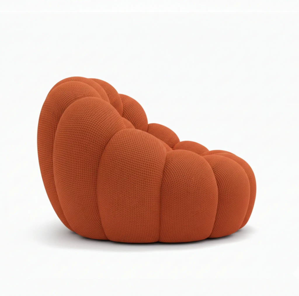 Fauteuil bubble orange vue de côté