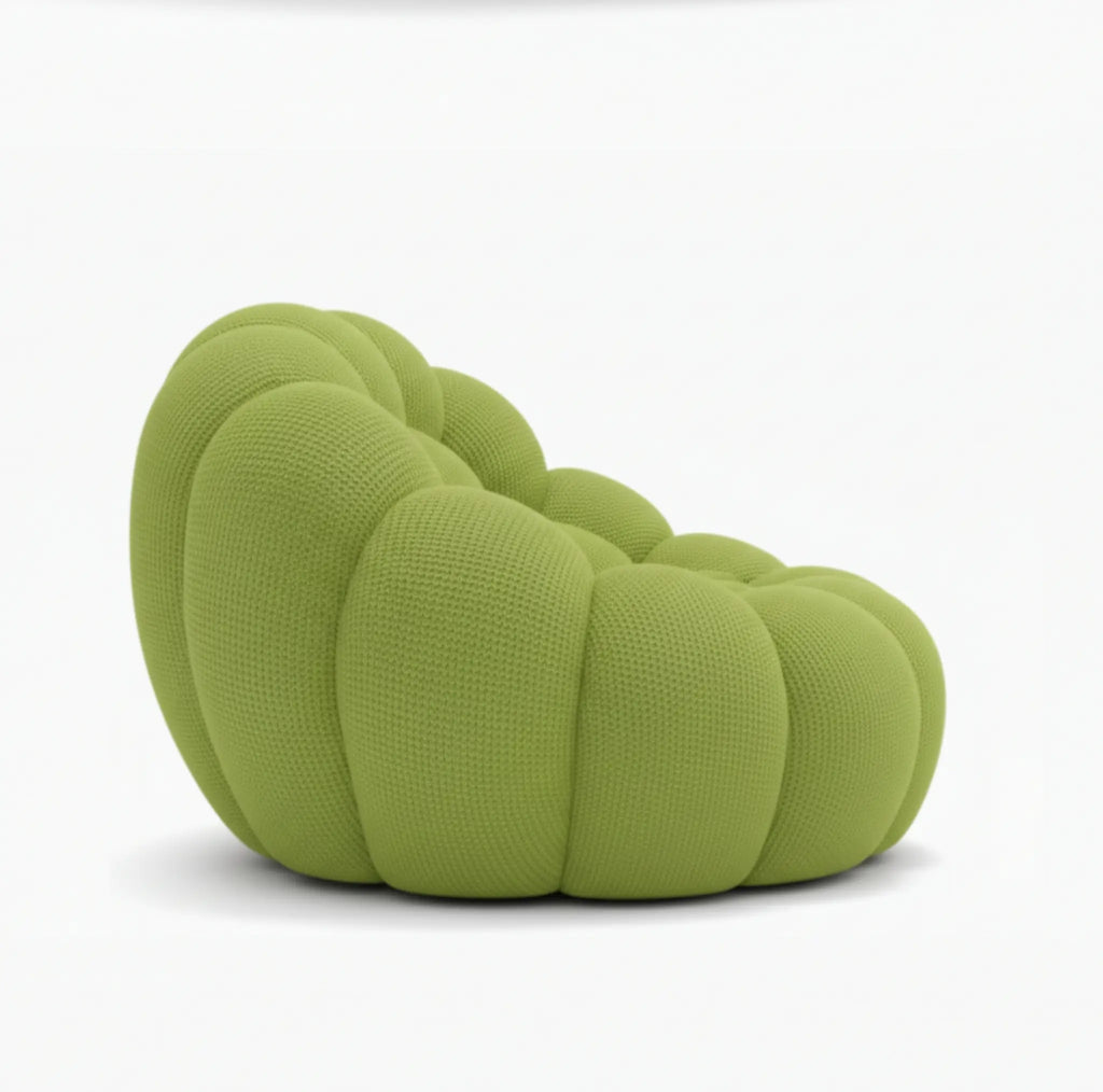 Fauteuil bubble vert vue de côté