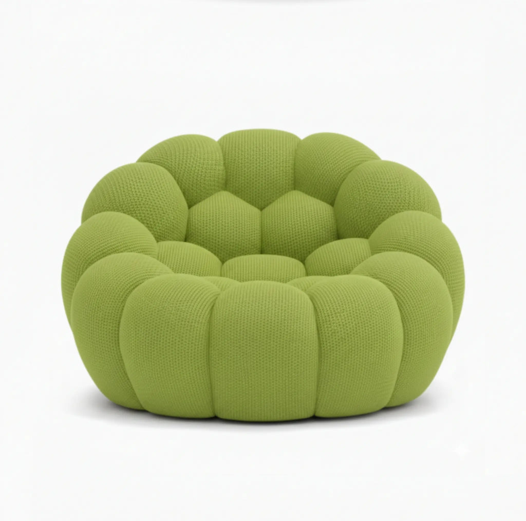 Fauteuil bubble vert vue de face